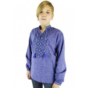 Джинсова підліткова вишиванка для хлопчика 07038 Джинсова підліткова вишиванка для хлопчика 07038