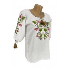 Женская вышиванка Дуб Калина крестиком с домотканого полотна Женская вышиванка Дуб Калина крестиком с домотканого полотна